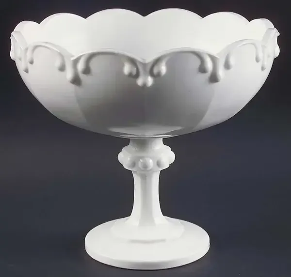 GARLAND MILK GLASS COMPOTE