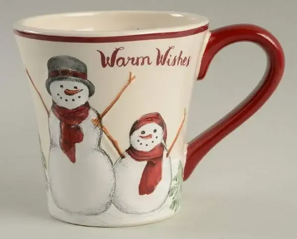 YULETIDE MUG 4 3/8" WARM WISHES