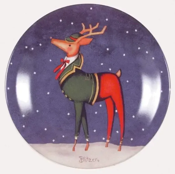 CERTIFIED INTERNATIONAL REINDEER SALAD PLATE BLITZEN