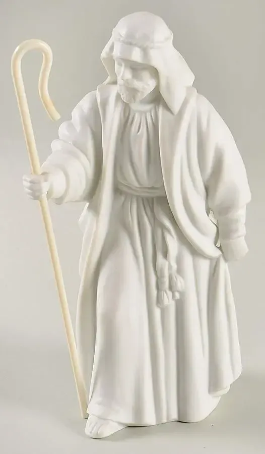 NATIVITY SHEPHERD W/STAFF 6 1/2"