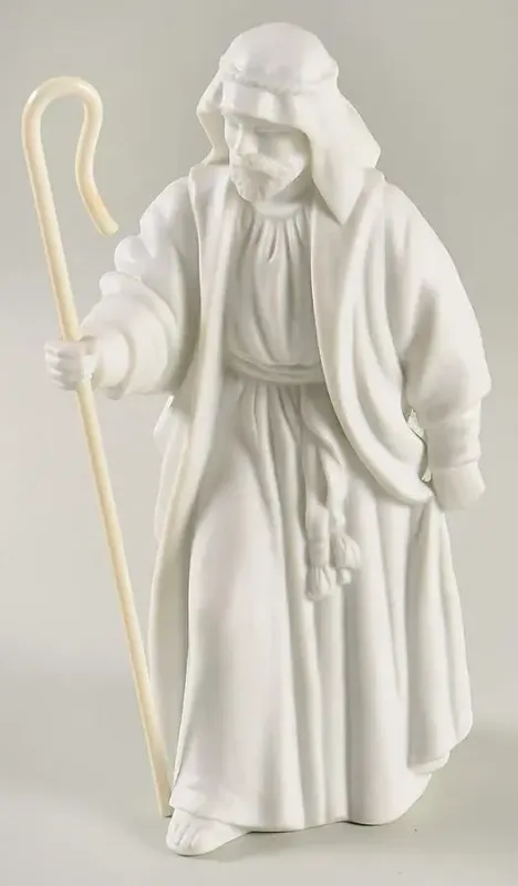 NATIVITY SHEPHERD W/STAFF 6 1/2&quot;