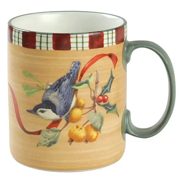 WINTER GREETINGS MUG NUTHATCH 3 7/8"