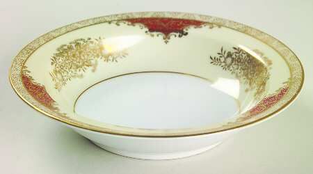 RED/GOLD FLORAL FRUIT/DESSERT BOWL 5 5/8"