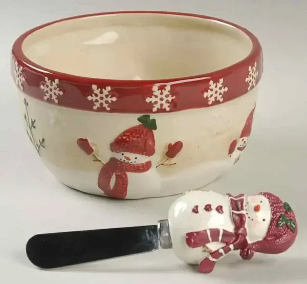 WINTER WISHES DIP BOWL &amp; SPREADER 4 3/4"