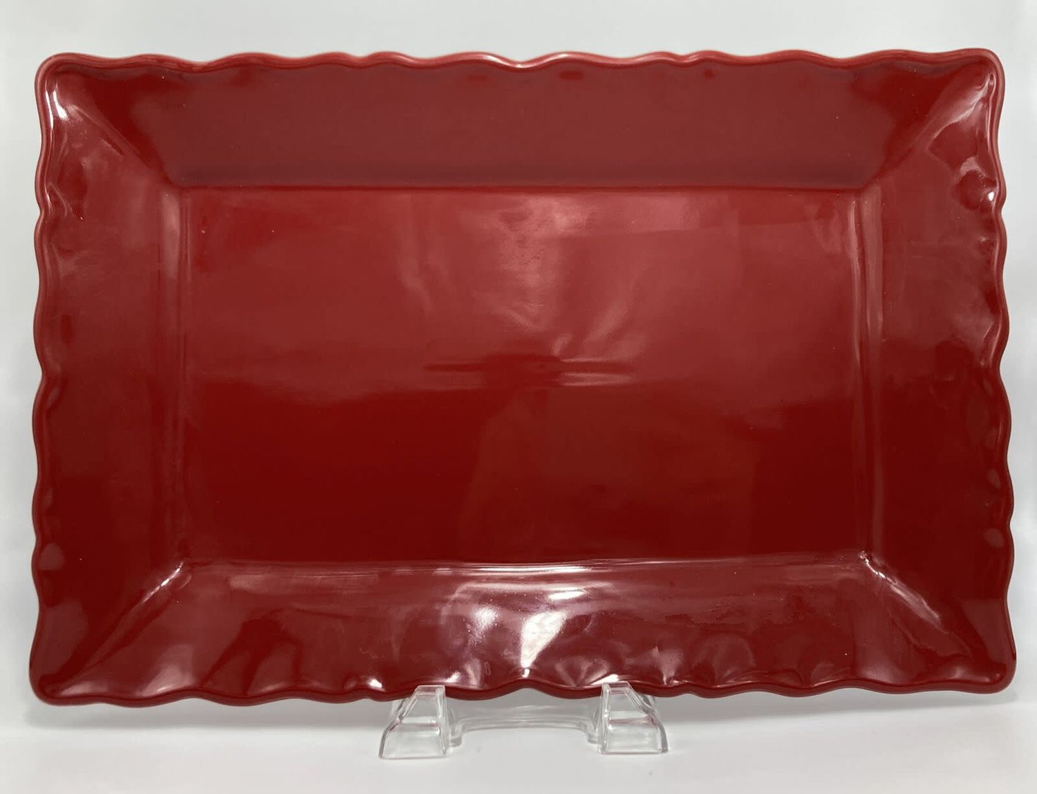 RED RECTANGULAR PLATTER 15"