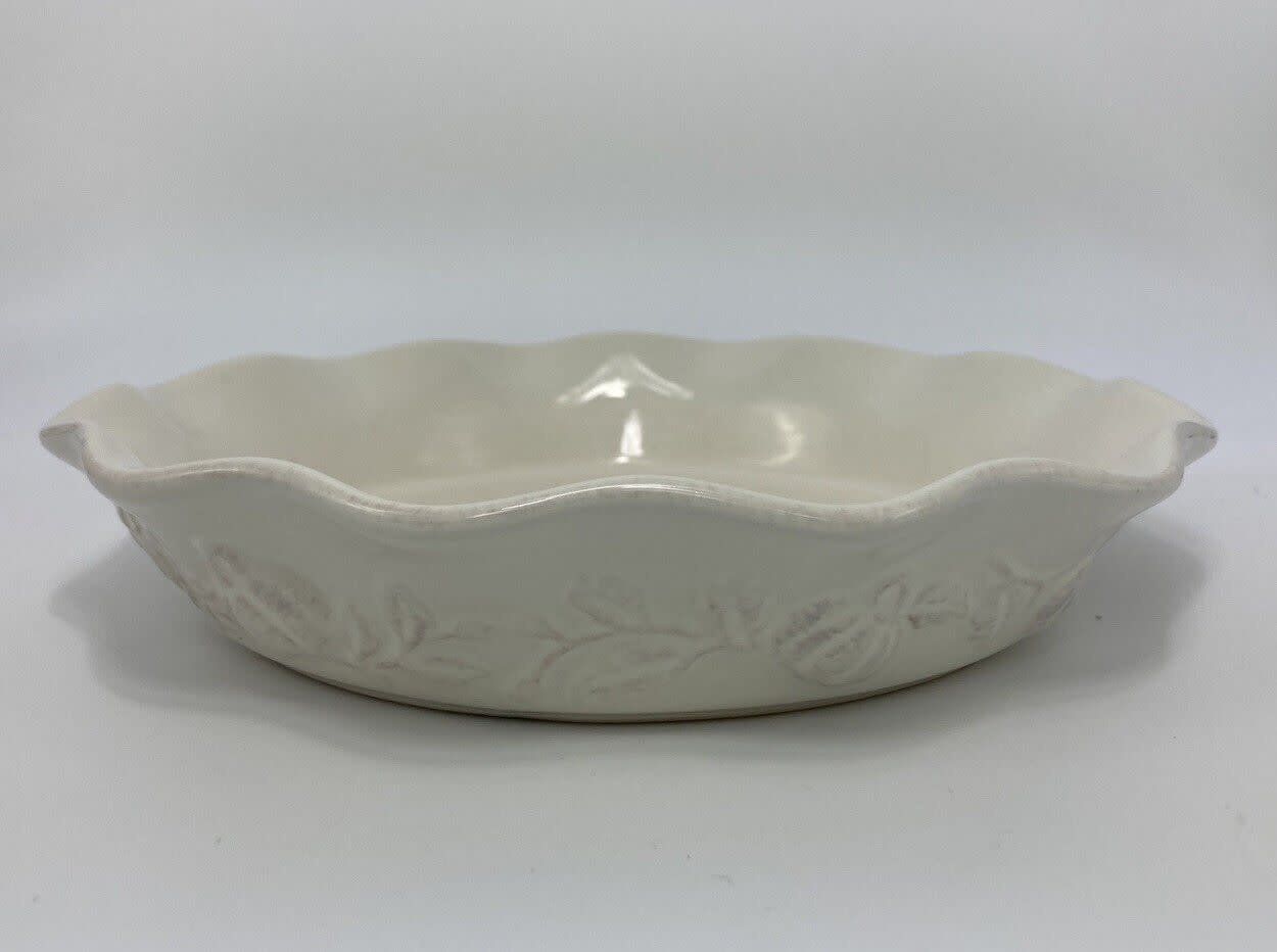 PUMPKIN WHITE PIE DISH 10"