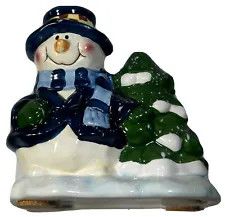 HEARTFELT SNOWMAN NAPKIN HOLDER 5 1/2"