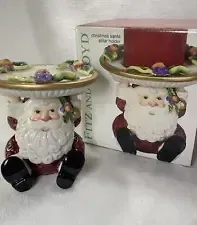 CHRISTMAS SANTA PILLAR CANDLE HOLDER