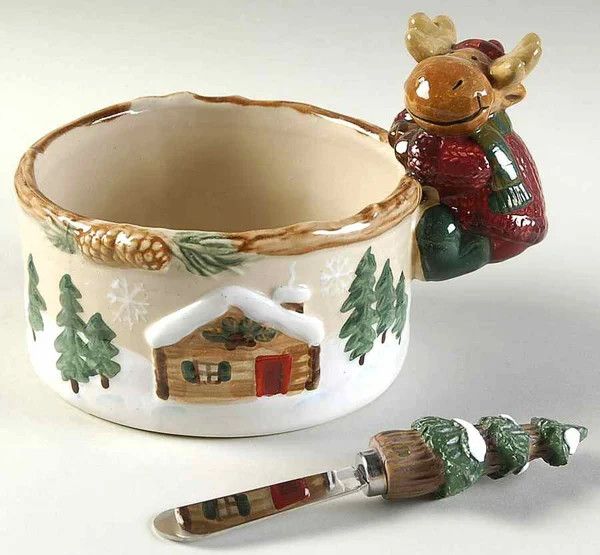HEARTLAND DIP BOWL MOOSE &amp; TREE SPREADER