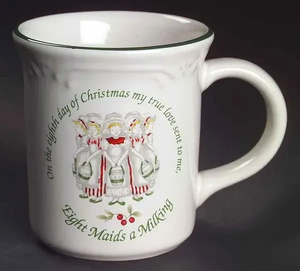 WINTRERBERRY MUG EIGHTH DAY OF CHRISTMAS 4'