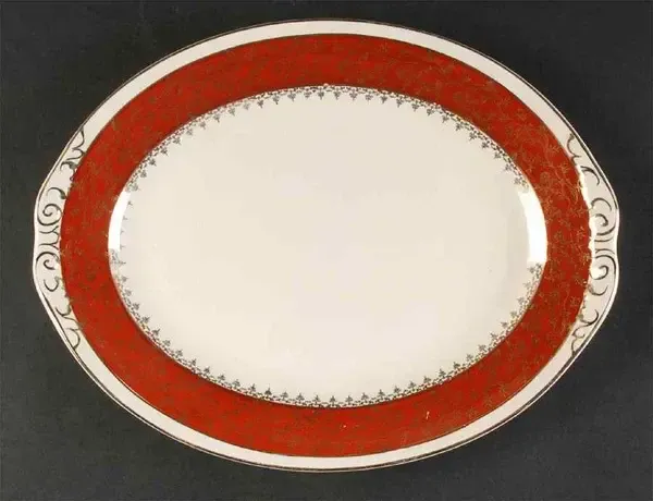 FORMAL RUST RED SERVING PLATTER 11 3/4"