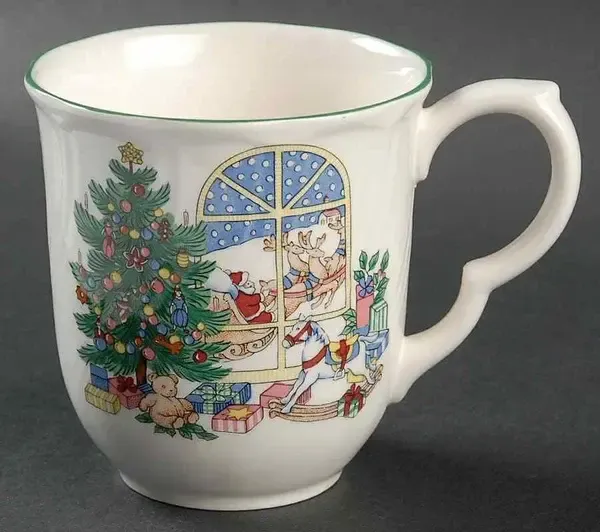 HAPPY HOLIDAT ACCENT MUG 3 3/8"  WINDOW