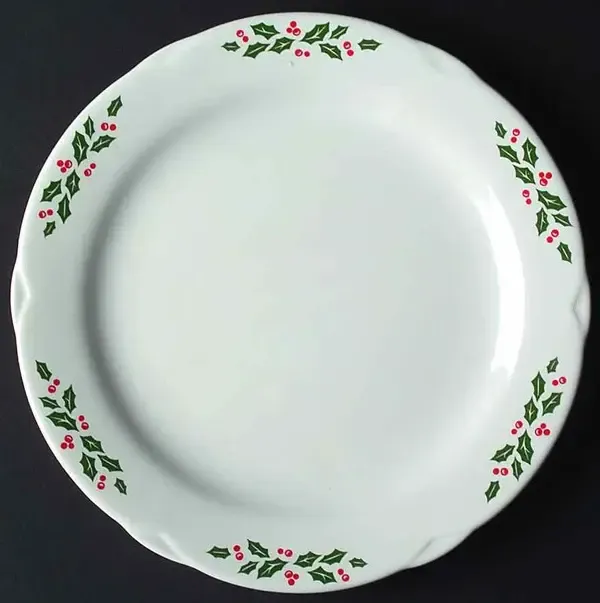 WINTER HOLLY SALAD PLATE 8"