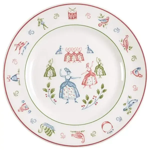 12 DAYS OF CHRISTMAS SALAD PLATE 8 3/4"  9  LADIESDANCE