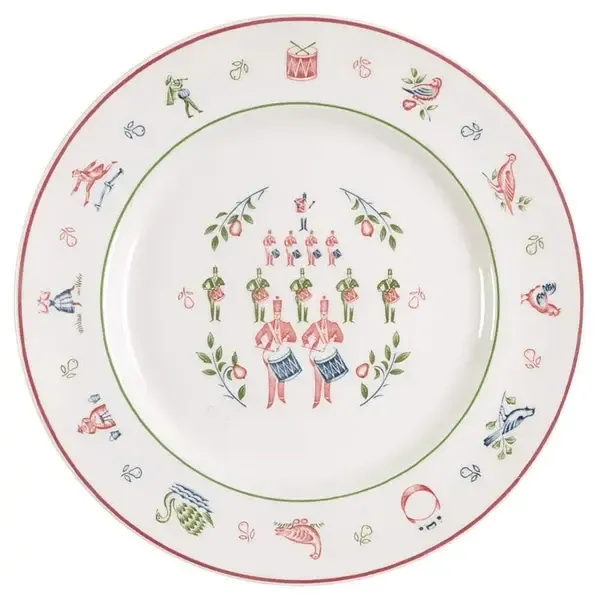 12 DAYS OF CHRISTMAS DINNER PLATE  10 1/4" 12 DRUMMERS DRUMING