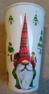 TRAVEL MUG RED LID GNOMES