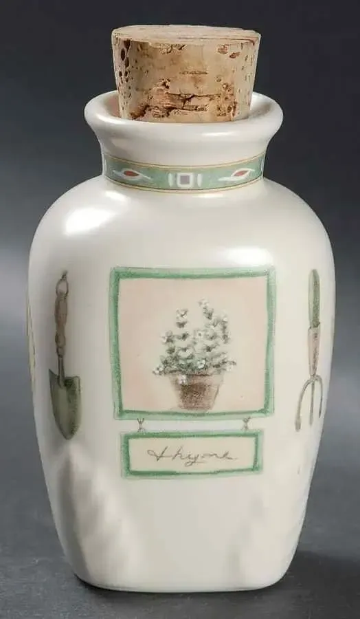 NATUREWOOD SPICE JAR &amp; CORK THYME 4 3/8"
