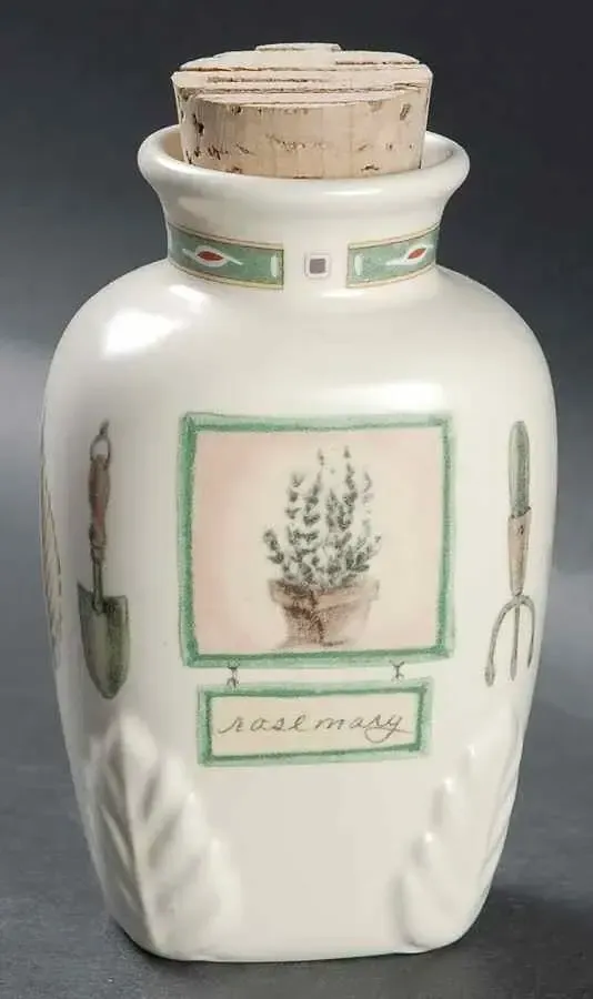 NATUREWOOD SPICE JAR &amp; CORK ROSEMARY 4 3/8"