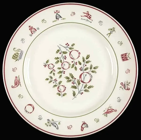 12 DAYS OF CHRISTMAS SALAD PLATE 8 3/4 5 GOLDEN RINGS