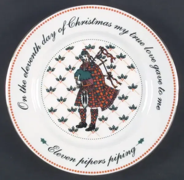 TWELVE DAYS OF CHRISTMAS SALAD PLATE 8 1/8" 11-DAY