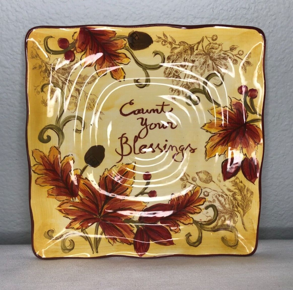 BOUNTIFUL SQUARE DINNER PLATE 11.5"