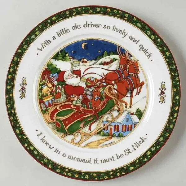 CHRISTMAS STORY DINNER PLATE 10 3/4" WITH A LITTLE OLD