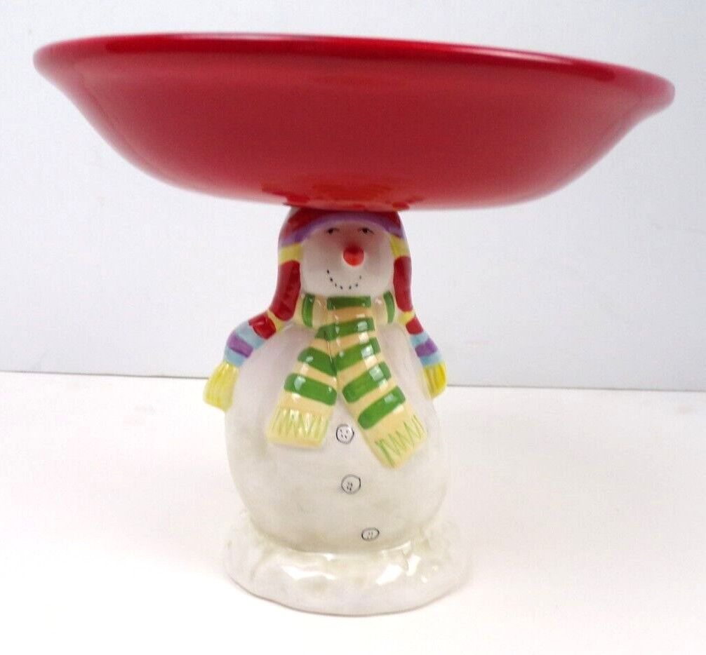 SAKURA FOOTED CANDY DISH SNOWMATES RED