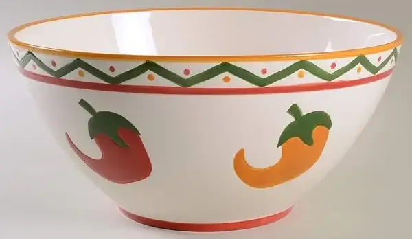 CHILI PEPPER SALAD BOWL 11 1/4"