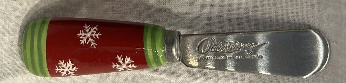 WINTER WONDERLAND RED &amp; GREEN DIP SPREADER 4 3/4"