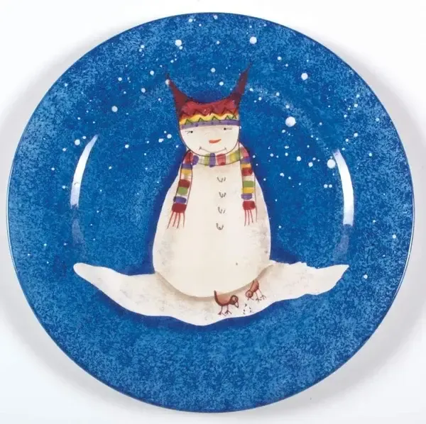 SNOWMATES BLUE DINNER PLATE