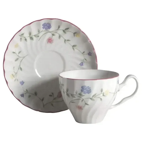 SUMMER CHINTZ FLAT CUP AND SAUCER SET