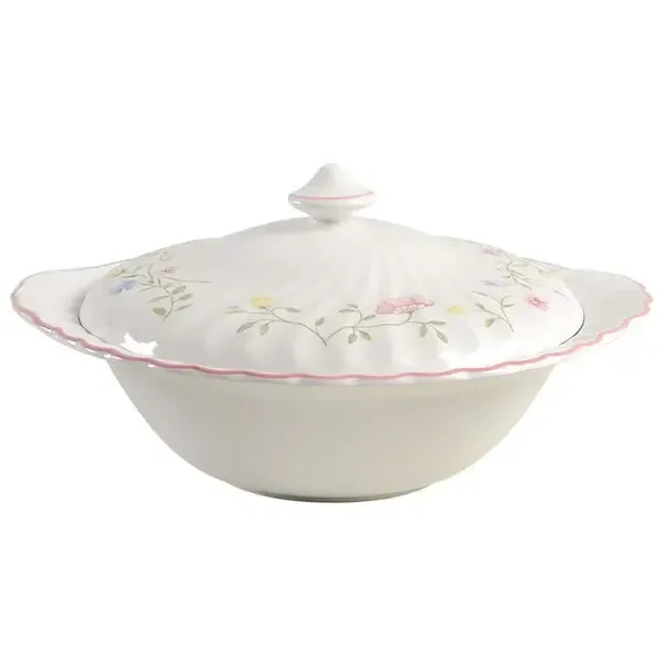 SUMMER CHINTZ ROUND COVERED VEGETABLE MADE IN ENGLAND