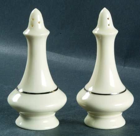 REGENCY COLLECTION SALT &amp; PEPPER SET PLATINUM TRIM