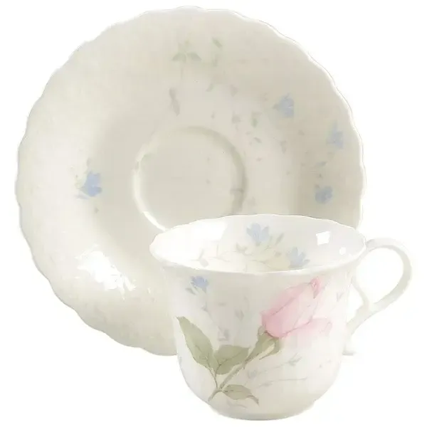 APRIL ROSE CUP AND SAUCER  2 7/8"
