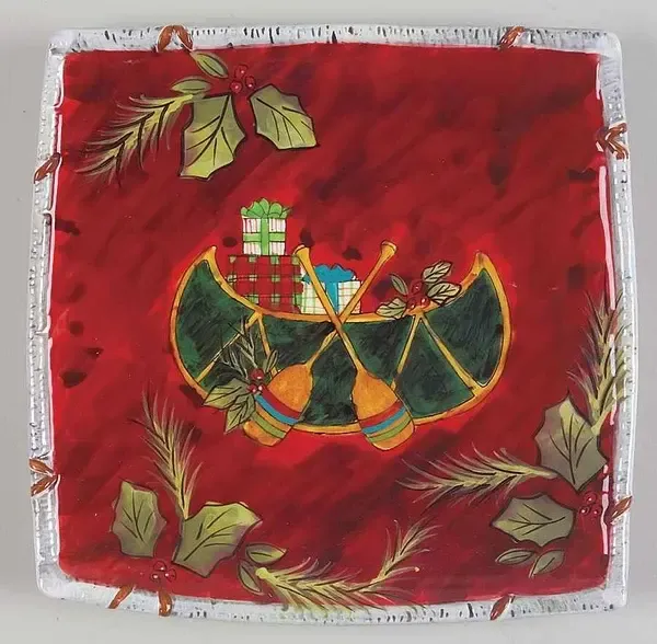 HOLIDAY LODGE SALAD PLATE  8 3/4" CANOE
