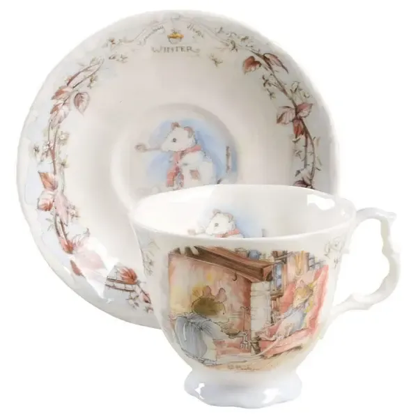 BRAMBLY HEDGE CUP AND SAUCER  3" WINTER