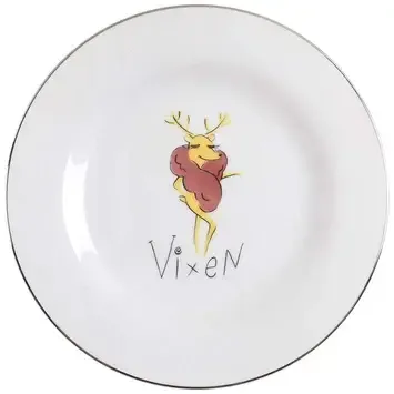 REINDEER SALAD PLATE 8 1/2" VIXEN