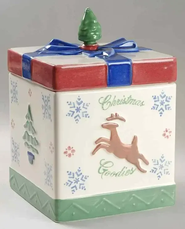 NORDIC CHRISTMAS COOKIE JAR 6 7/8"