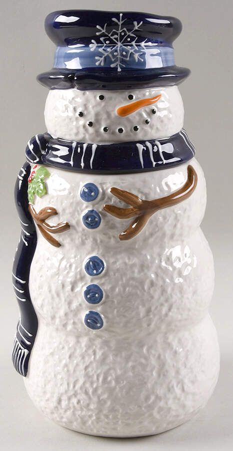FIRST SNOWFALL COOKIE JAR WITH LID