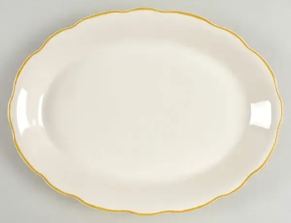 OVAL PLATTER YELLOW TRIM 11 1/2"