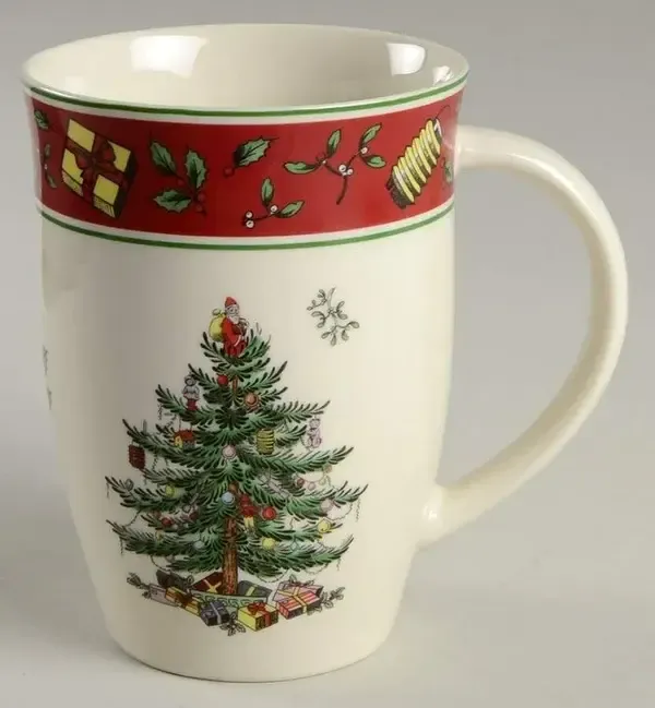 CHRISTMAS TREE GREEN TRIM MUG