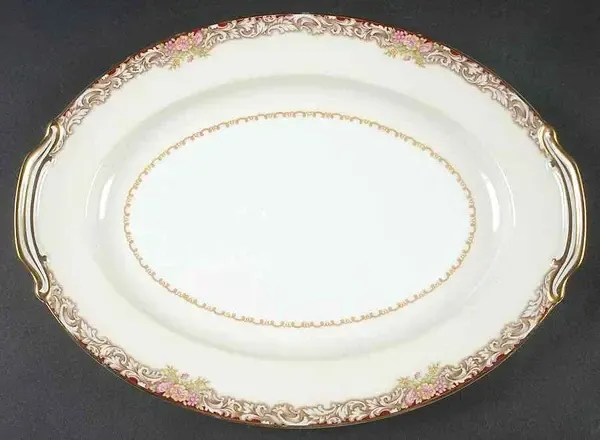 HARMONY GOLD TRIM OVAL PLATTER 11 5/8"