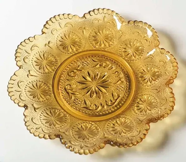 AMERICAN CONCORD BREAD &amp; BUTTER PLATE AMBER