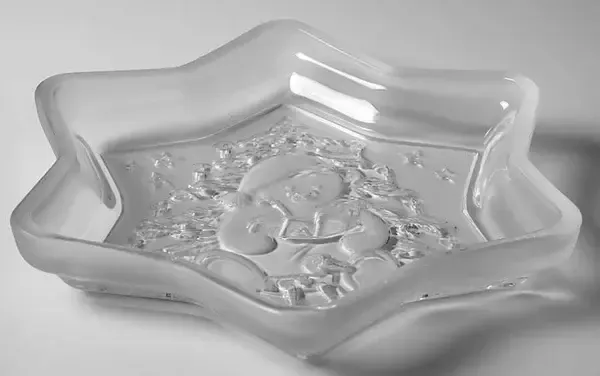 CHRISTMAS STAR DISH  9 1/4&quot;TEDDY BEAR