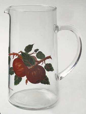 APPLE (ENGLAND BACKSTAMP) 40 OZ GLASSWARE PITCHER  7 1/4"