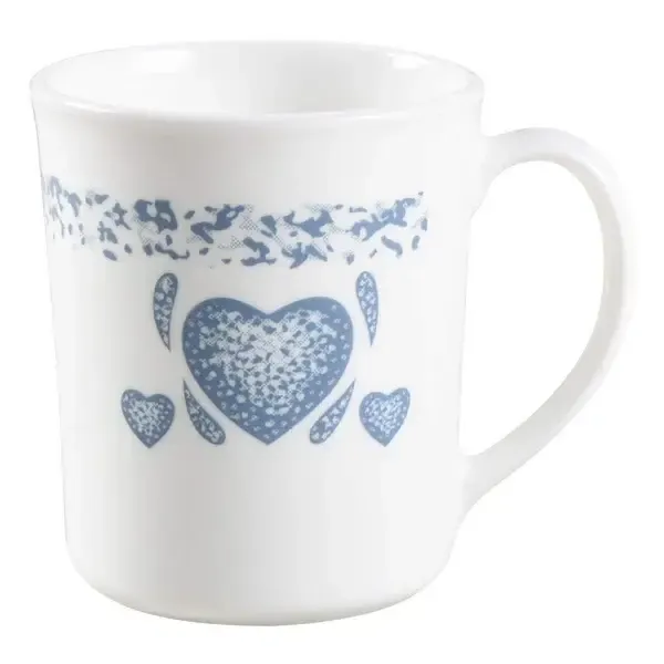 BLUE HEARTS MUG 3 3/4" STRIGHT SIDE