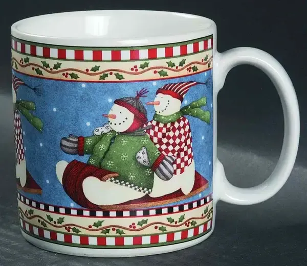 JOLLY SNOWMEN MUG SLEDDING