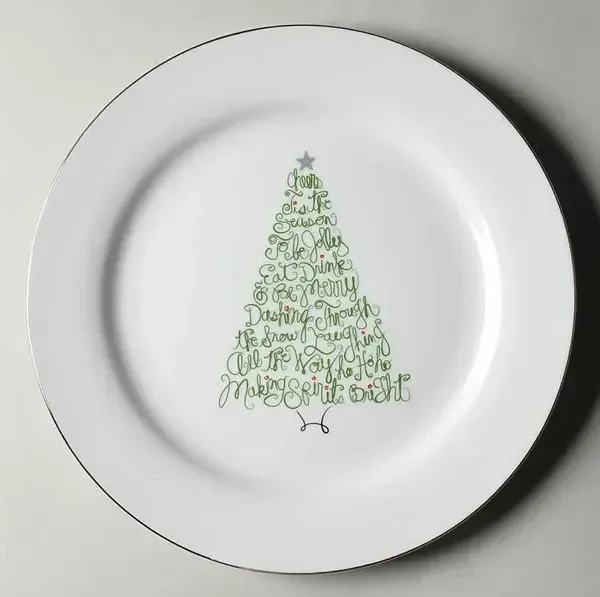 EAT DRINK &amp; BE MERRY DINNER PLATE 10 3/4"