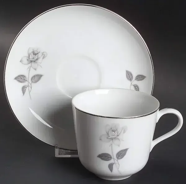 QUEENS ROYAL FLAT CUP AND SAUCER