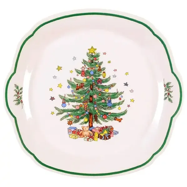 HAPPY HOLIDAYS CAKE PLATE / SERVING TRAY